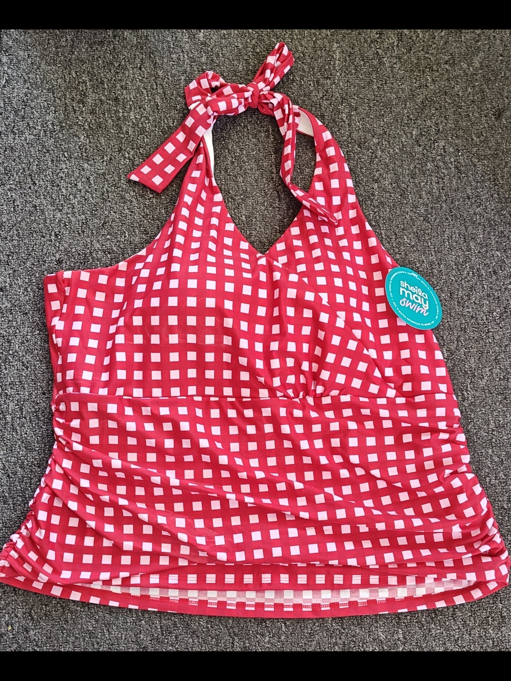 Criss-Cross Halter Top Watermelon Check